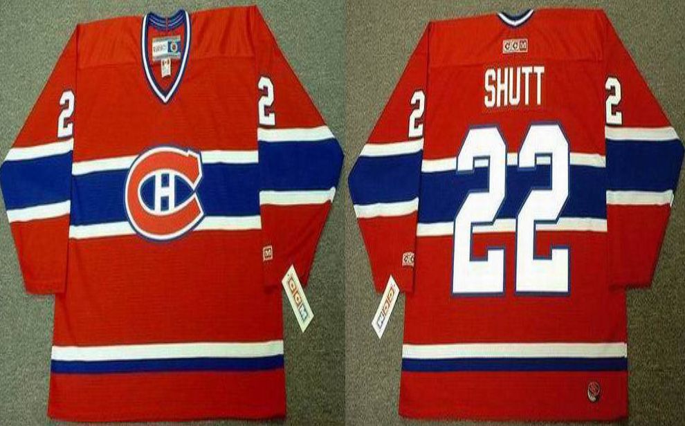2019 Men Montreal Canadiens 22 Shutt Red CCM NHL jerseys